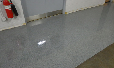 This image shows an industrial plant that has an epoxy floor.