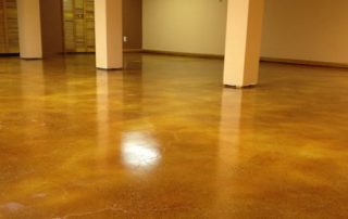 This image shows a commercial space with epoxy floor.